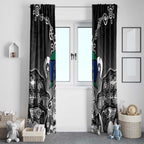 Torres Strait Islander Flag Window Curtain Dhari Indigenous Dotwork Pattern Art