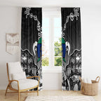 Torres Strait Islander Flag Window Curtain Dhari Indigenous Dotwork Pattern Art