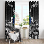 Torres Strait Islander Flag Window Curtain Dhari Indigenous Dotwork Pattern Art