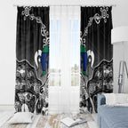 Torres Strait Islander Flag Window Curtain Dhari Indigenous Dotwork Pattern Art