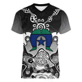 Torres Strait Islander Flag Women V-Neck T-Shirt Dhari Indigenous Dotwork Pattern Art