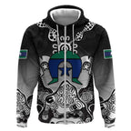 Torres Strait Islander Flag Zip Hoodie Dhari Indigenous Dotwork Pattern Art