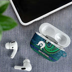Torres Strait Islands AirPods Case Dhari Emblem Vibrant Teal Indigenous