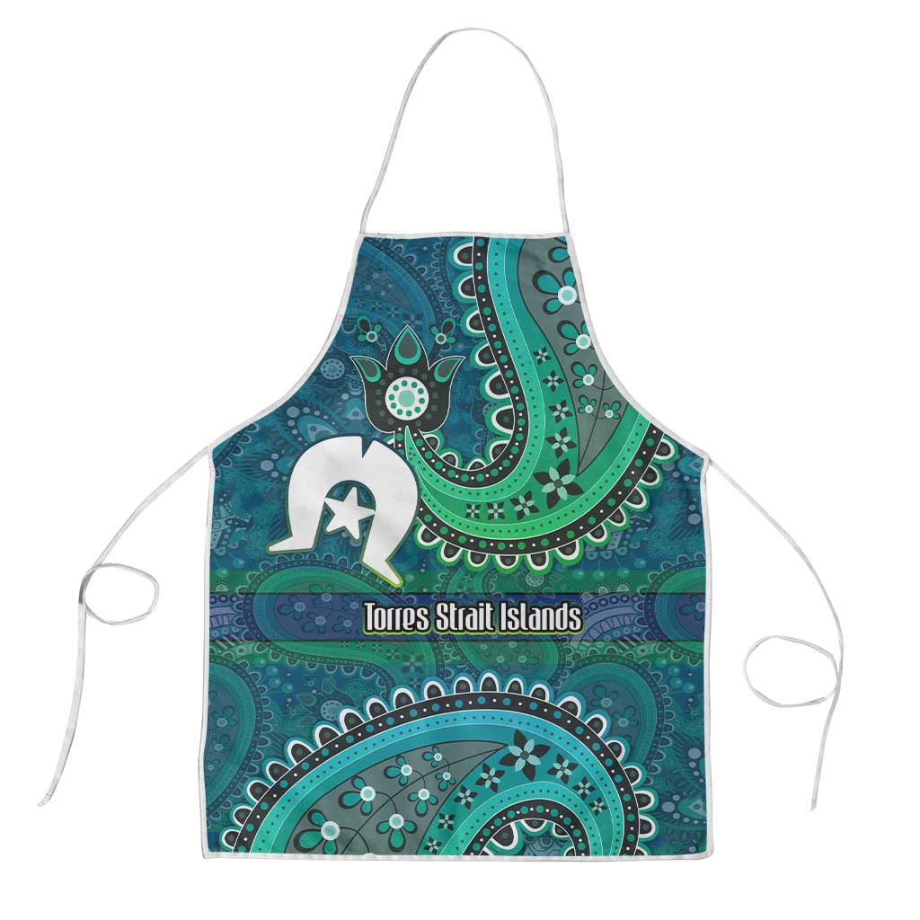 Torres Strait Islands Apron Dhari Emblem Vibrant Teal Indigenous