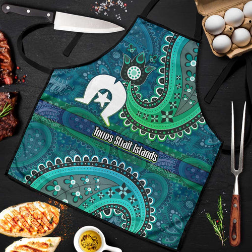 Torres Strait Islands Apron Dhari Emblem Vibrant Teal Indigenous
