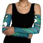 Torres Strait Islands Arm Sleeves Dhari Emblem Vibrant Teal Indigenous