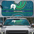 Torres Strait Islands Auto Sun Shade Dhari Emblem Vibrant Teal Indigenous