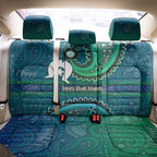 Torres Strait Islands Back Car Seat Cover Dhari Emblem Vibrant Teal Indigenous