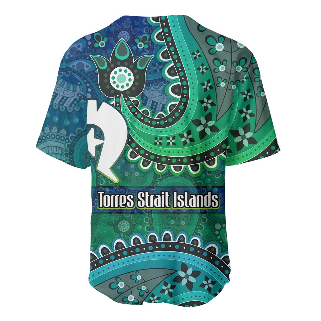 Torres Strait Islands Baseball Jersey Dhari Emblem Vibrant Teal Indigenous