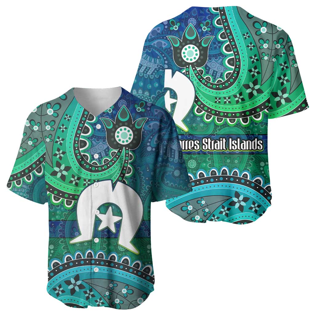 Torres Strait Islands Baseball Jersey Dhari Emblem Vibrant Teal Indigenous