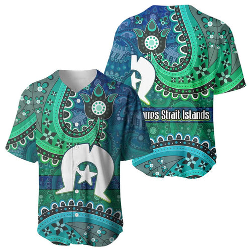Torres Strait Islands Baseball Jersey Dhari Emblem Vibrant Teal Indigenous