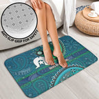 Torres Strait Islands Bathroom Set Dhari Emblem Vibrant Teal Indigenous