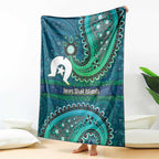 Torres Strait Islands Blanket Dhari Emblem Vibrant Teal Indigenous