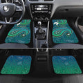 Torres Strait Islands Car Mats Dhari Emblem Vibrant Teal Indigenous