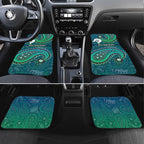 Torres Strait Islands Car Mats Dhari Emblem Vibrant Teal Indigenous