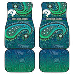 Torres Strait Islands Car Mats Dhari Emblem Vibrant Teal Indigenous