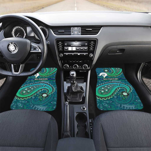Torres Strait Islands Car Mats Dhari Emblem Vibrant Teal Indigenous