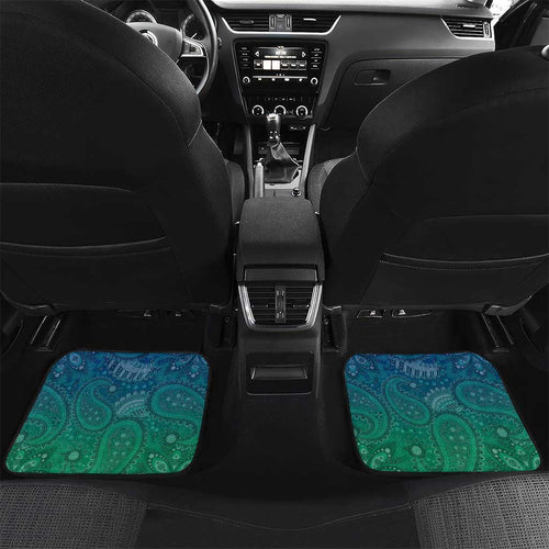 Torres Strait Islands Car Mats Dhari Emblem Vibrant Teal Indigenous