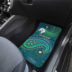 Torres Strait Islands Car Mats Dhari Emblem Vibrant Teal Indigenous