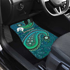 Torres Strait Islands Car Mats Dhari Emblem Vibrant Teal Indigenous