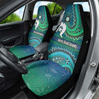 Torres Strait Islands Car Seat Cover Dhari Emblem Vibrant Teal Indigenous