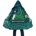 Torres Strait Islands Cloak Dhari Emblem Vibrant Teal Indigenous