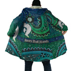 Torres Strait Islands Cloak Dhari Emblem Vibrant Teal Indigenous