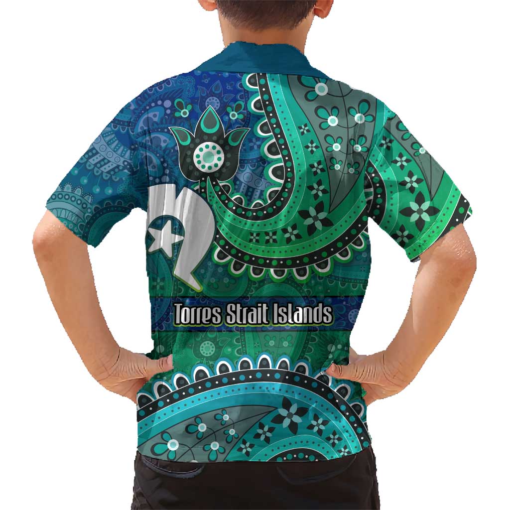Torres Strait Islands Family Matching Off Shoulder Short Dress and Hawaiian Shirt Dhari Emblem Vibrant Teal Indigenous