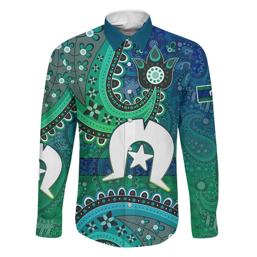 Torres Strait Islands Family Matching Off Shoulder Short Dress and Hawaiian Shirt Dhari Emblem Vibrant Teal Indigenous