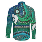 Torres Strait Islands Family Matching Short Sleeve Bodycon Dress and Hawaiian Shirt Dhari Emblem Vibrant Teal Indigenous