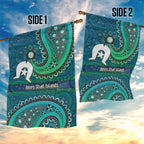 Torres Strait Islands Garden Flag Dhari Emblem Vibrant Teal Indigenous