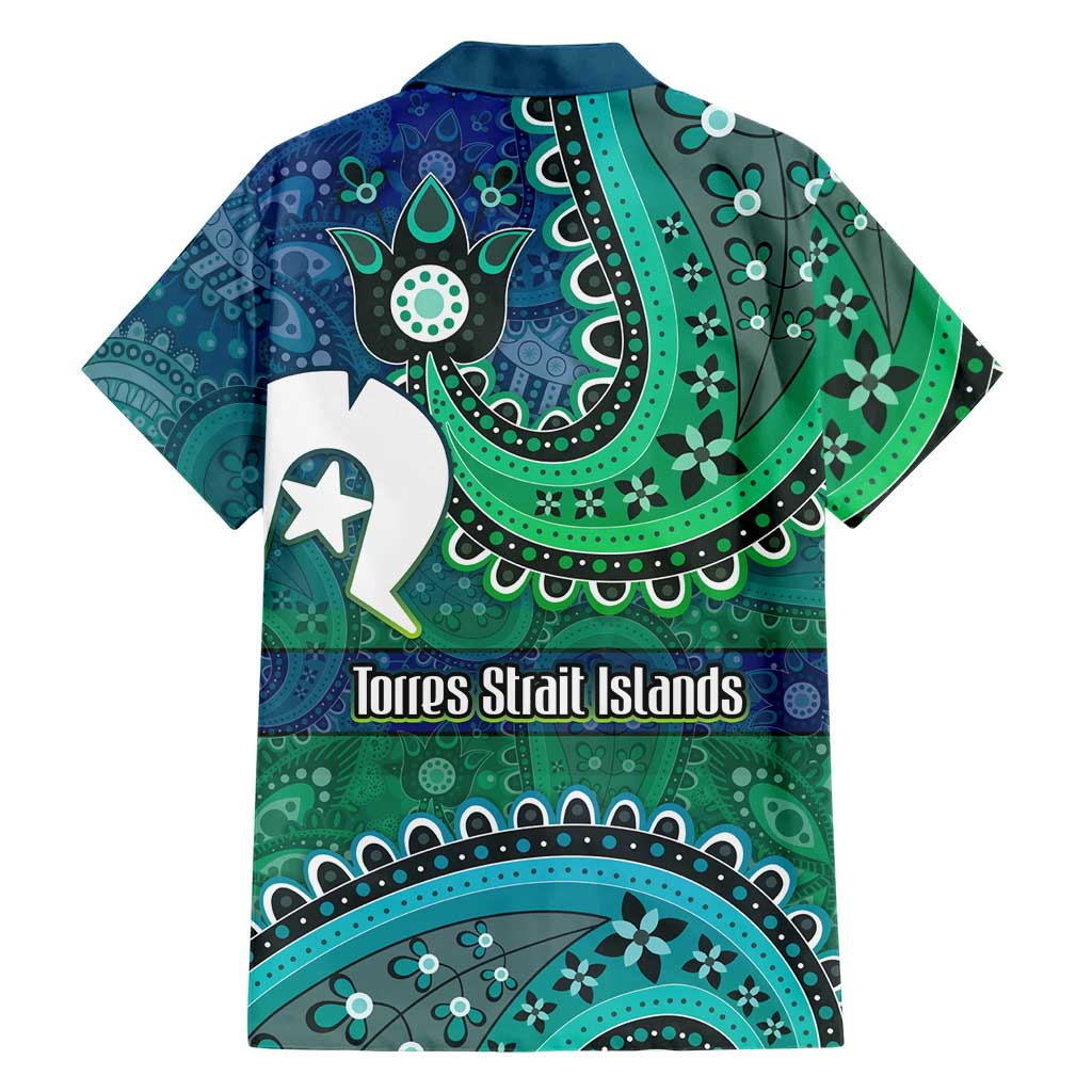 Torres Strait Islands Hawaiian Shirt Dhari Emblem Vibrant Teal Indigenous