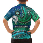 Torres Strait Islands Hawaiian Shirt Dhari Emblem Vibrant Teal Indigenous