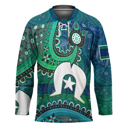 Torres Strait Islands Hockey Jersey Dhari Emblem Vibrant Teal Indigenous