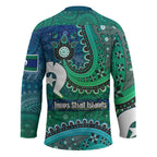 Torres Strait Islands Hockey Jersey Dhari Emblem Vibrant Teal Indigenous