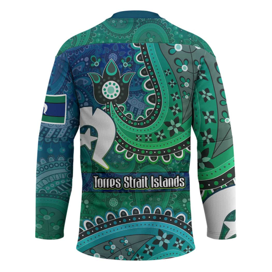 Torres Strait Islands Hockey Jersey Dhari Emblem Vibrant Teal Indigenous