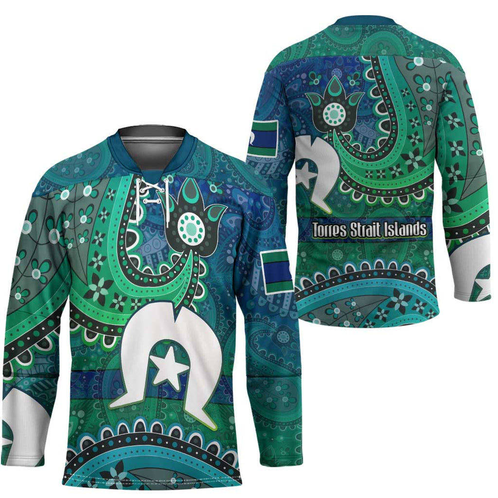 Torres Strait Islands Hockey Jersey Dhari Emblem Vibrant Teal Indigenous