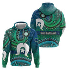 Torres Strait Islands Hoodie Dhari Emblem Vibrant Teal Indigenous