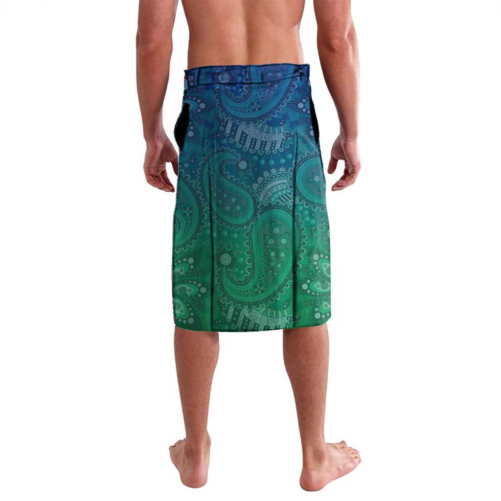 Torres Strait Islands Lavalava Dhari Emblem Vibrant Teal Indigenous