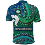 Torres Strait Islands Polo Shirt Dhari Emblem Vibrant Teal Indigenous