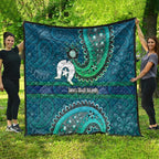 Torres Strait Islands Quilt Dhari Emblem Vibrant Teal Indigenous