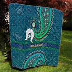 Torres Strait Islands Quilt Dhari Emblem Vibrant Teal Indigenous