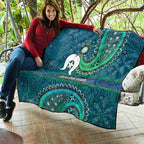 Torres Strait Islands Quilt Dhari Emblem Vibrant Teal Indigenous