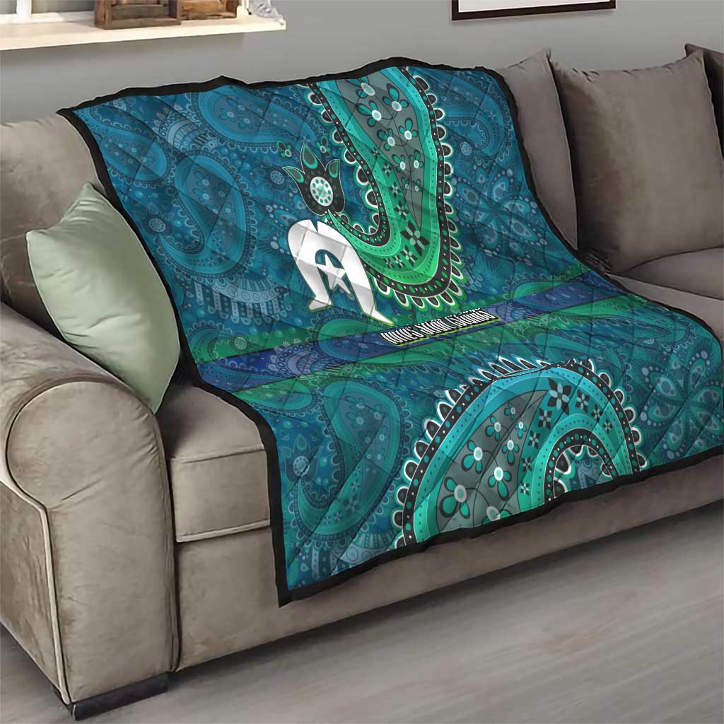 Torres Strait Islands Quilt Dhari Emblem Vibrant Teal Indigenous