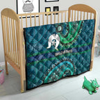 Torres Strait Islands Quilt Dhari Emblem Vibrant Teal Indigenous