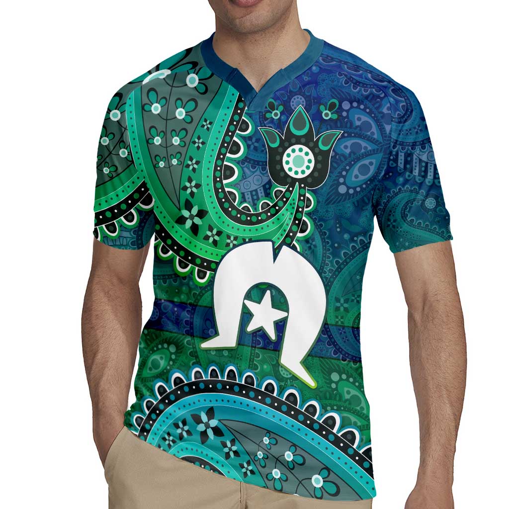 Torres Strait Islands Rugby Jersey Dhari Emblem Vibrant Teal Indigenous
