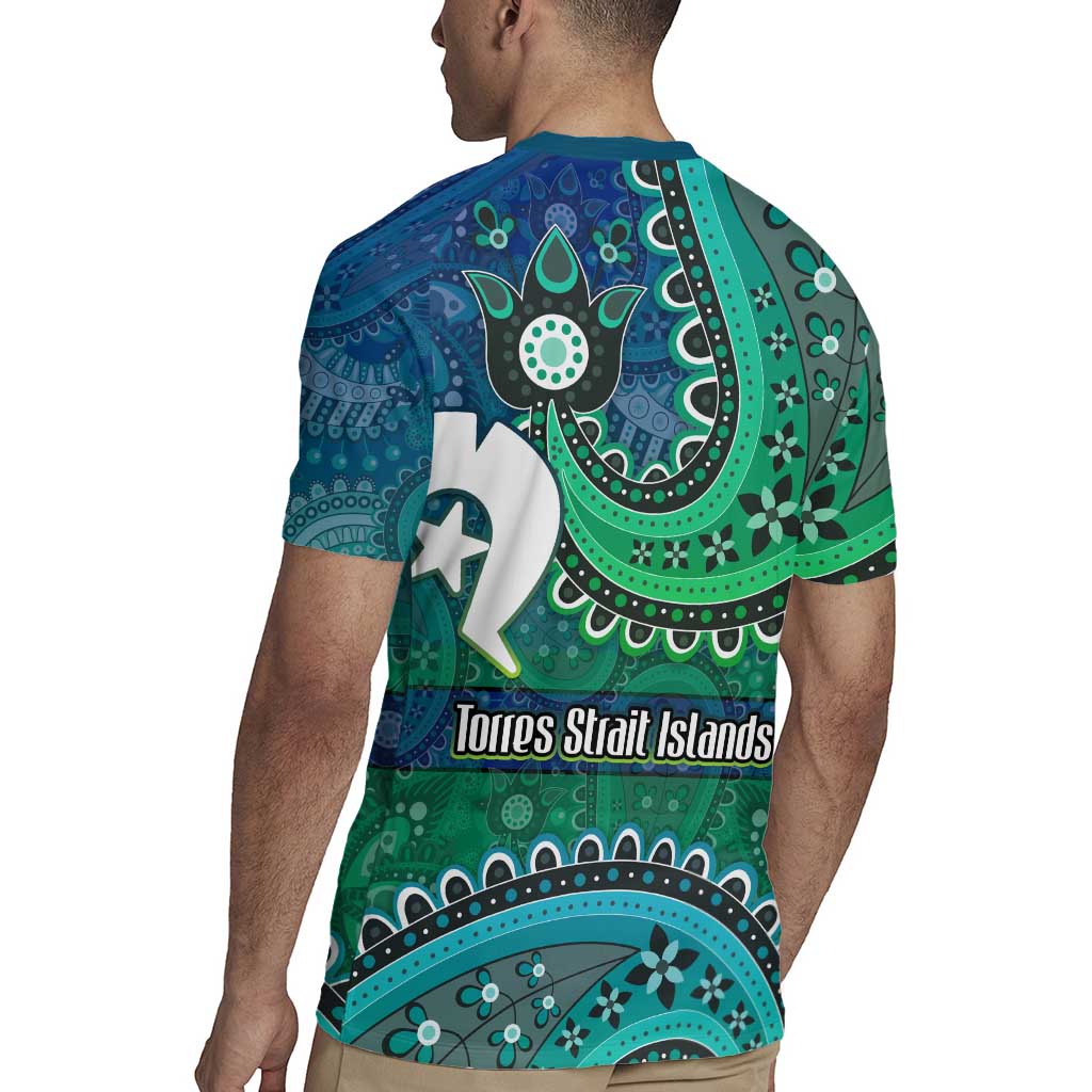 Torres Strait Islands Rugby Jersey Dhari Emblem Vibrant Teal Indigenous
