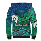 Torres Strait Islands Sherpa Hoodie Dhari Emblem Vibrant Teal Indigenous