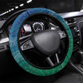 Torres Strait Islands Steering Wheel Cover Dhari Emblem Vibrant Teal Indigenous