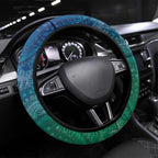 Torres Strait Islands Steering Wheel Cover Dhari Emblem Vibrant Teal Indigenous